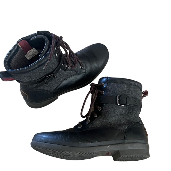 UGG  Kesey Combat Boots Md Calf Round Toe Belted - Picture 1 of 7